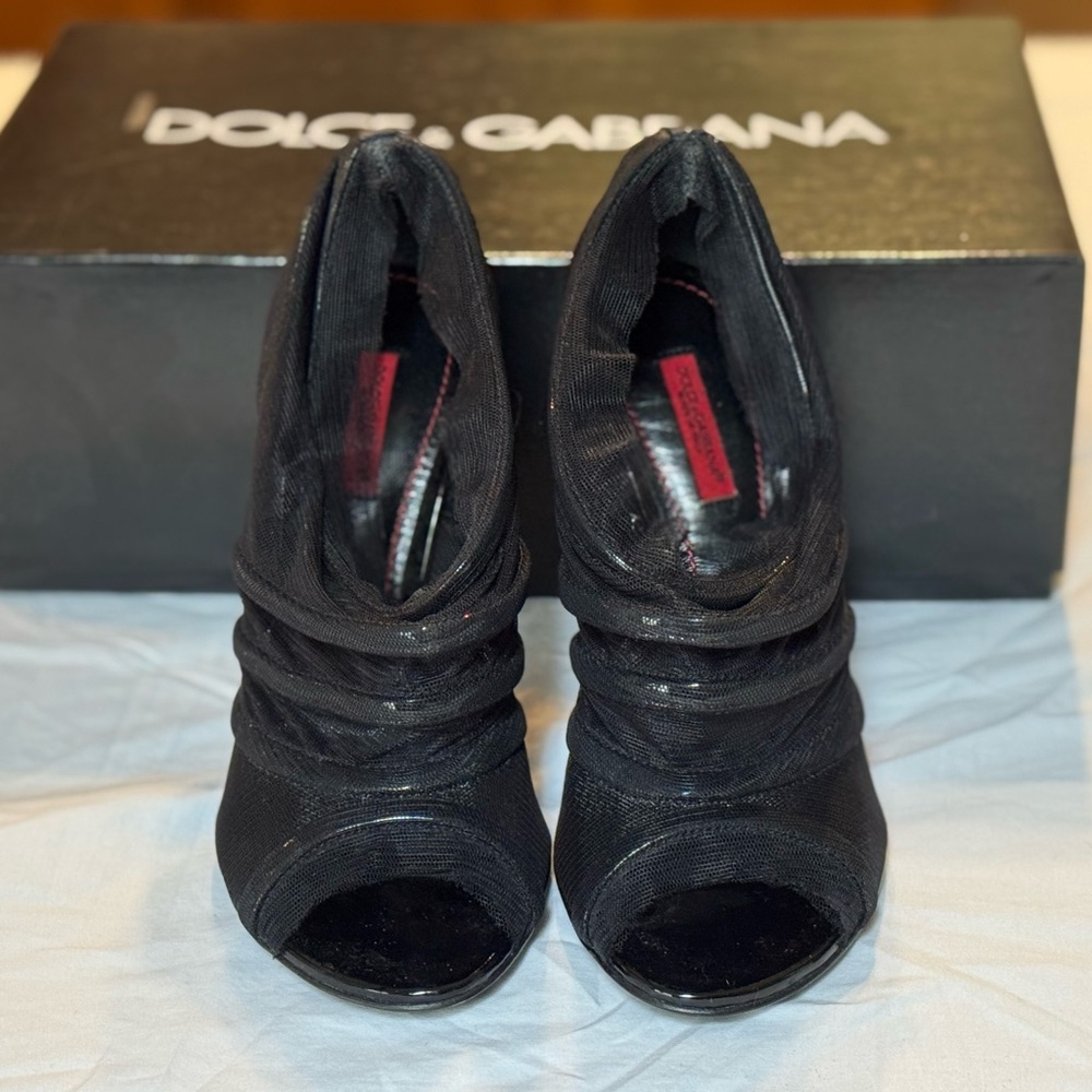 Dolce & Gabbana Kiera Black Mesh Pumps
